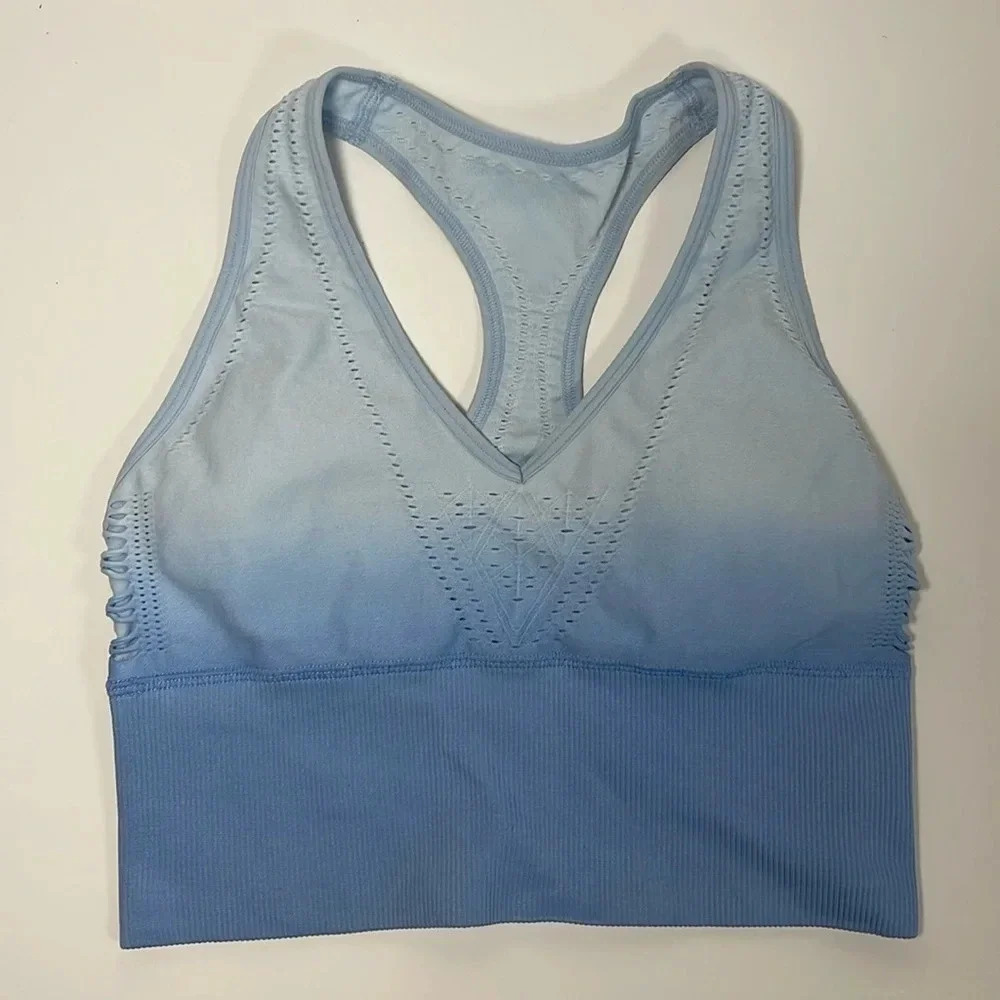 Victoria's Secret PINK Seamless Blue Ombre Sports Bra Women's Size XSmall